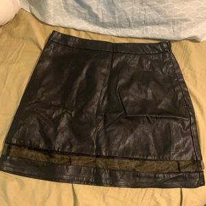 Pleather Mesh Skirt